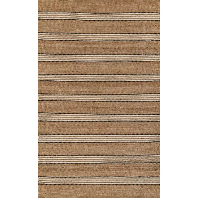 Brown Erin Gates by Momeni Chestnut Stripe Brown Hand Woven Wool Area Rug 5' X 8' For Sale - Image 8 of 8