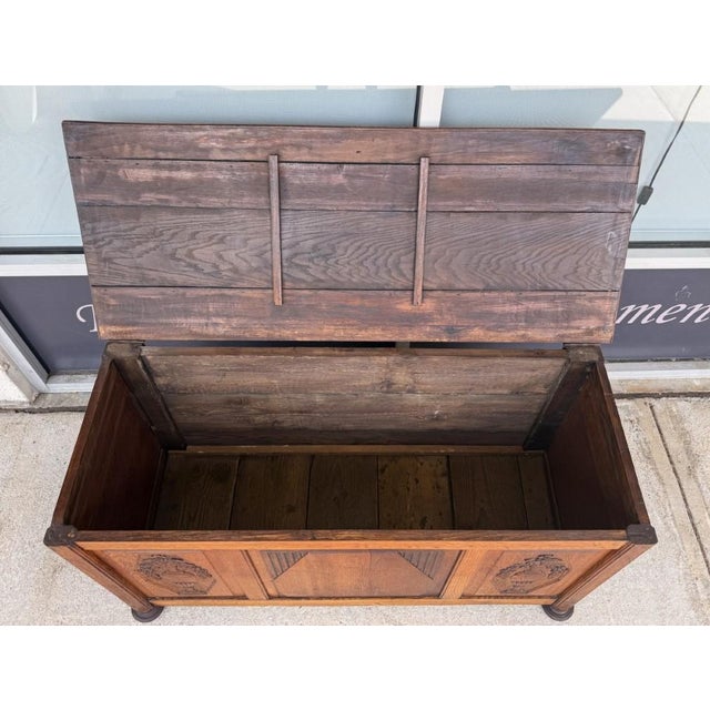 Antique Belgian Oak Blanket Chest For Sale In Raleigh - Image 6 of 12