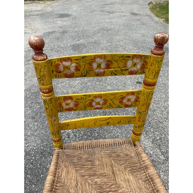 Red 1940s Vintage Folk Art Hand Painted Dining Chairs - a Pair For Sale - Image 8 of 12