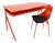 Modern Red Lacquered Desk and Chair For Sale