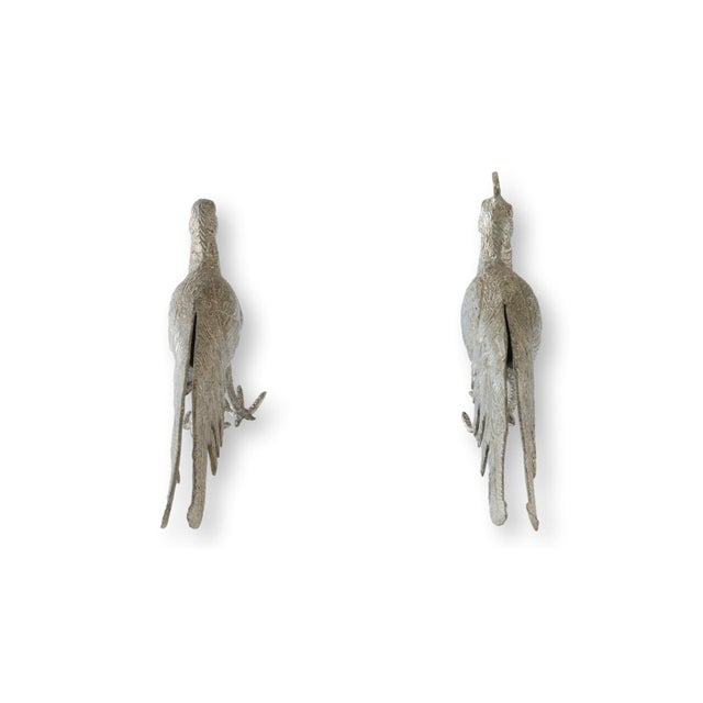 French Vintage French Pheasant Table Ornaments, a Pair For Sale - Image 3 of 6