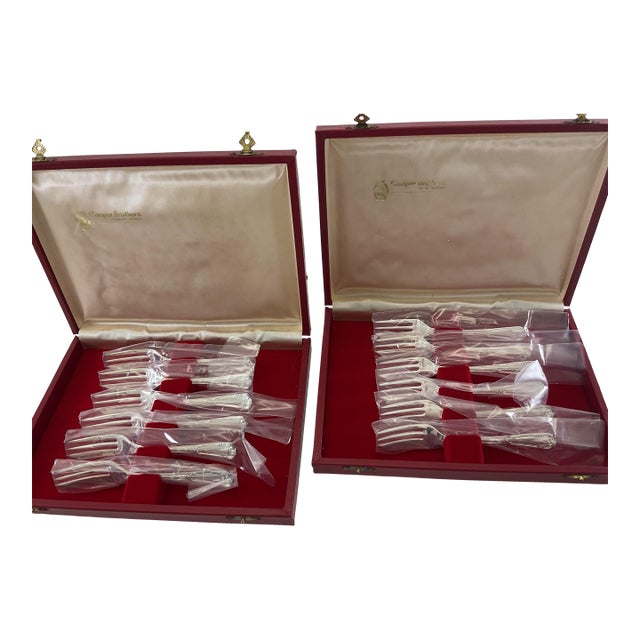 1980s Silver Plated Pastry Forks, La Regence - Set of 12 For Sale