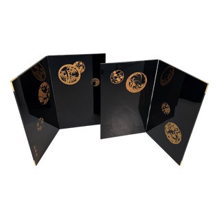 Vintage Japanese Folding Screens, 1970s, Set of 2 For Sale