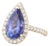 5.34ctw Pear Tanzanite Diamond Halo Ring 14k Gold Size 6.5 Teardrop Engagement For Sale