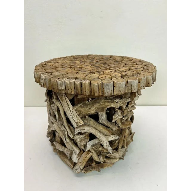 Tan Small Driftwood Side Table, 1990s For Sale - Image 8 of 12