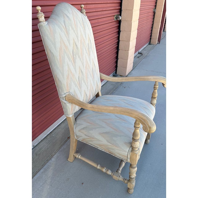 Farmhouse Vintage Regency Ikat Armchair For Sale - Image 3 of 12