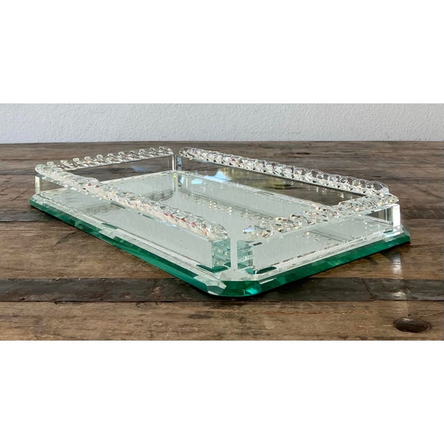 Vintage Cut Glass Mirrored Vanity Tray For Sale - Image 11 of 12