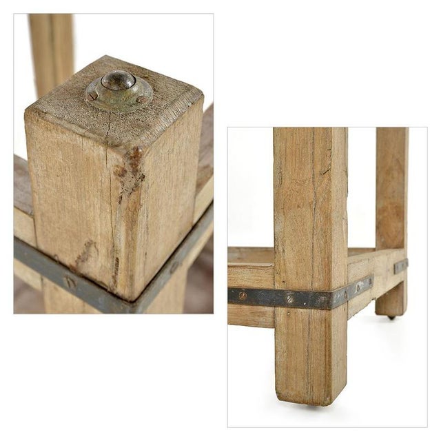 Square Table in Solid Wood and Metal For Sale - Image 6 of 7