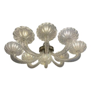 Murano Glass Chandelier attributed to Barovier & Toso, 1940s For Sale