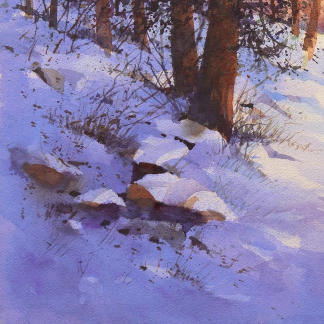 'Snowy Mountain Sunrise' by Harold Booth, Circa 1975, Museum of Fine Arts, Boston For Sale - Image 4 of 11