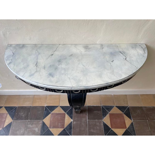 French Console Table with Faux Marble Top, 1880s For Sale - Image 3 of 18