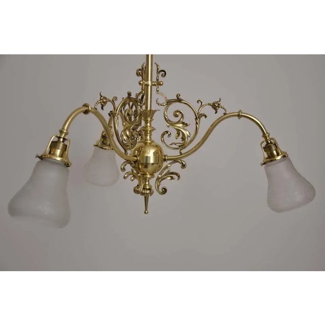 Antique Glass Chandelier For Sale - Image 3 of 6