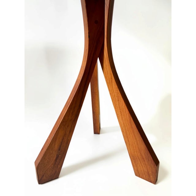Mesquite Slab Top Side Table With Tripod Walnut Base by Michael Maximo For Sale - Image 9 of 10
