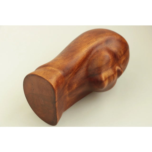 Mid 20th Century Vintage Luman Kelsey Woman's Head Bust Sculpture in Wood For Sale - Image 5 of 8