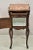 French Early 1900s French Louis XV Style Carved Walnut Marble Top Porcelain Lined Nightstand For Sale - Image 3 of 11