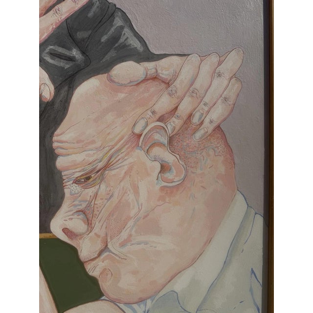 Modern Arm Wrestling, Mixed Media on Wood Fiber For Sale - Image 3 of 13