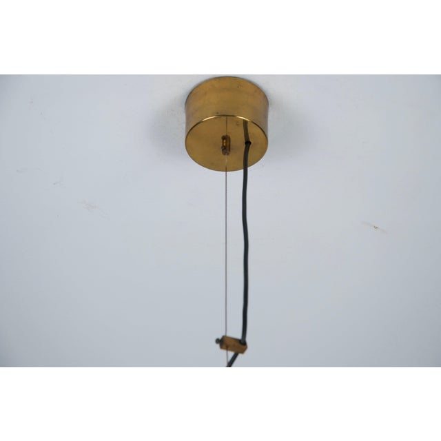 Vintage Italian Brass and Glass Pendant Light from Stilnovo, 1950s For Sale - Image 11 of 13
