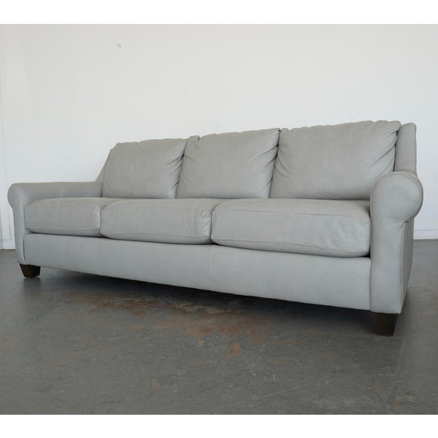 2020s Bassett Ellery Leather Roll Arm Sofa For Sale - Image 5 of 15