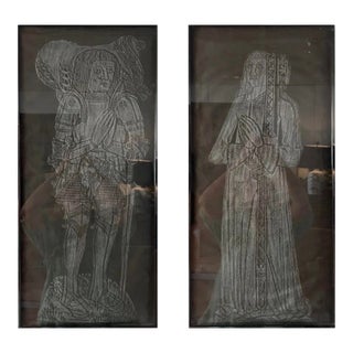 Set of 2 English Brass Rubbings For Sale