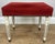 A charming Vintage French footstool , beautifully upholstered in a rich red fabric that brings warmth and character to any...