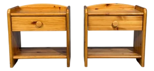 Swedish Modern, Bedside Tables, Knotty Pine, Sweden, 1960s