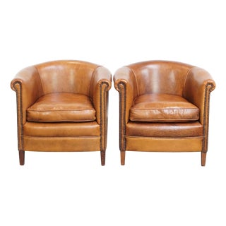 Set of Club Chairs in Sheepskin, Set of 2 For Sale