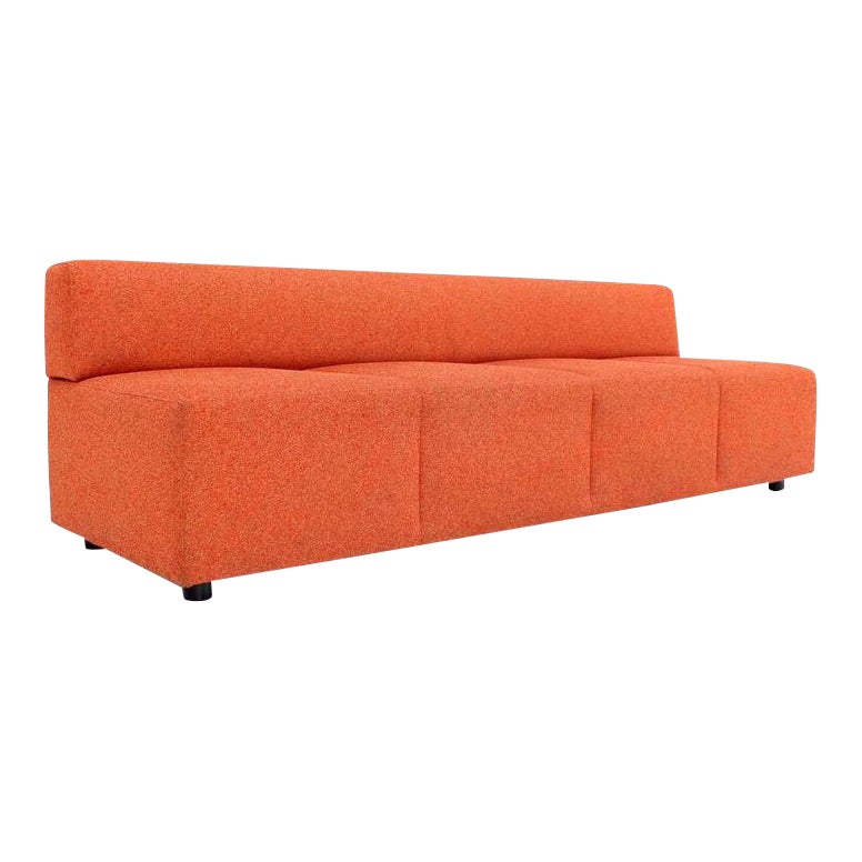 Mid Century Modern Orange Upholstery Steelcase Sofa Booth Chairish