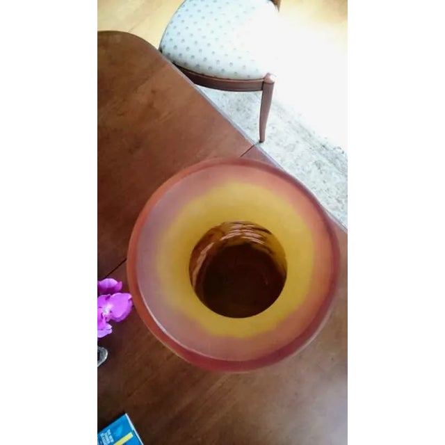 Art Nouveau Antique Emile Galle Glass Vase Signed For Sale - Image 3 of 12