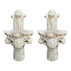 Pair of Plaster Gothic Crocketed Finials
