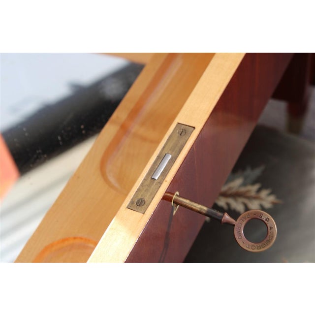 Brown Curved Dressing Table with Stool by Paolo Buffa for Ducrot, 1950s, Set of 2 For Sale - Image 8 of 18