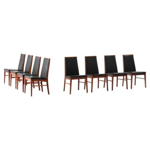 Vintage Danish Dining Chairs in Rosewood and Leather from Dyrlund, 1960s, Set of 8 For Sale - Image 10 of 10