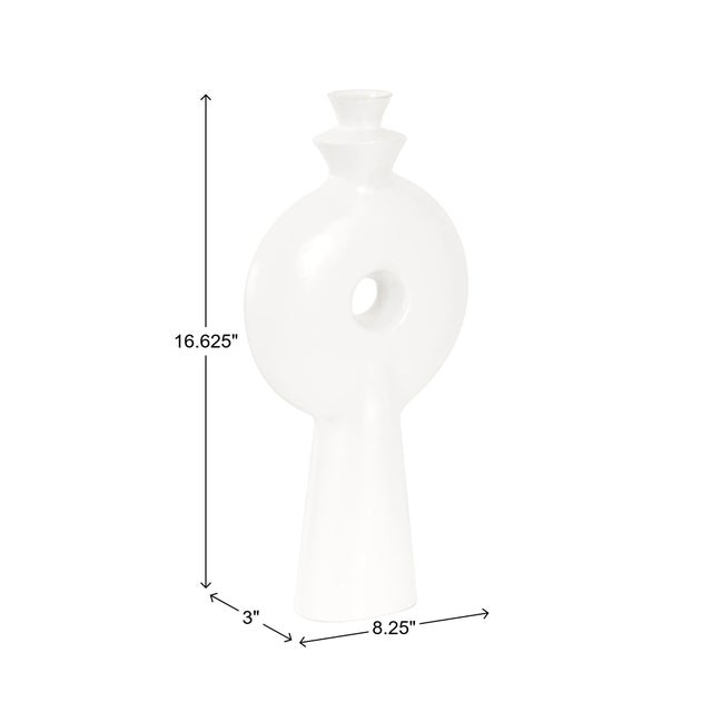 Matte White Towel Vase - Small For Sale - Image 9 of 9