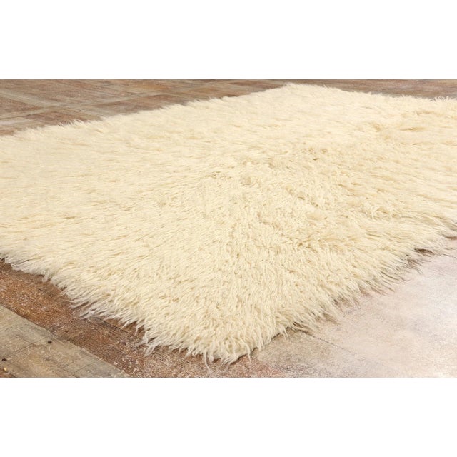 Textile Vintage Greek Natural Flokati Rug - 05'01 X 06'06 For Sale - Image 7 of 11