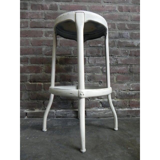 Mid-Century Modern Vintage Industrial Steel Stool, 1950s For Sale - Image 3 of 17