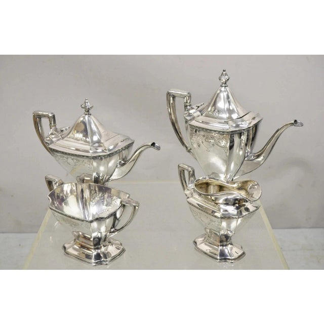 WD Smith Silver Co Chippendale EPNS Hepplewhite Silver Plated Tea Set - 4 pcs. Listing includes (1) Creamer, (1) sugar...