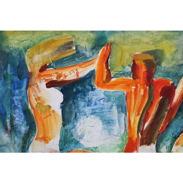 Modern Malda Muizule, Dances, 1971, Watercolor For Sale - Image 3 of 5