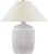 Transitional Chapman & Myers by Visual Comfort Signature Portis 32" Combed Round Table Lamp in White Washed Terracotta with Linen Shade For Sale - Image 3 of 3