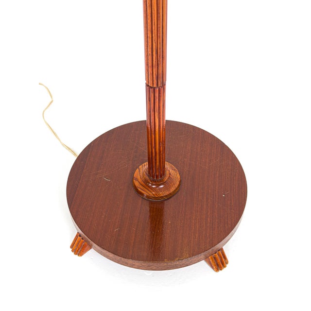 Brown Swedish Modern Twin-Arm Floor Lamp in Teak and Brass, Sweden, 1950s For Sale - Image 8 of 10