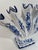 Vintage Blue and White Ceramic Five Finger Tulip Vase, Tulipiere For Sale - Image 9 of 14