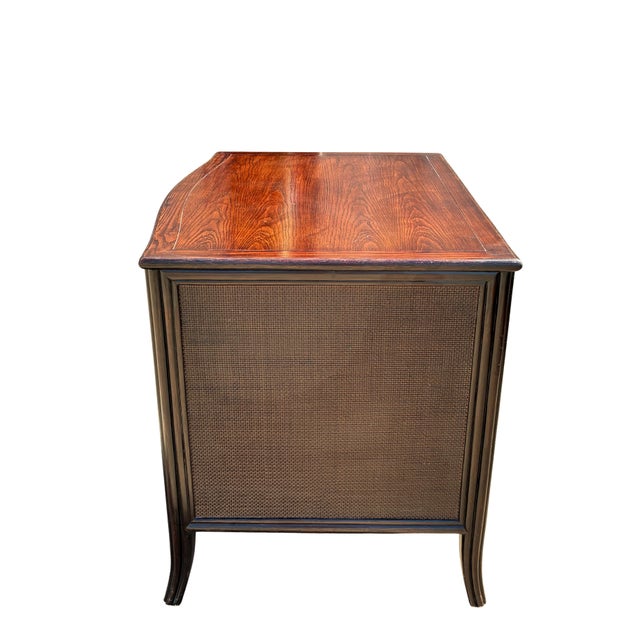 Pair of Barbara Barry for McGuire Caned Bedside Tables in Dark Tobacco For Sale In Charlotte - Image 6 of 9
