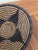African African Hand-Made Round Basket, 11 In. Diameter, Natural and Black For Sale - Image 3 of 6