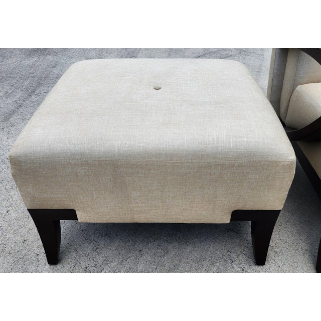 Wood Michael Wolk Farrah Chair & Ottoman For Sale - Image 7 of 12