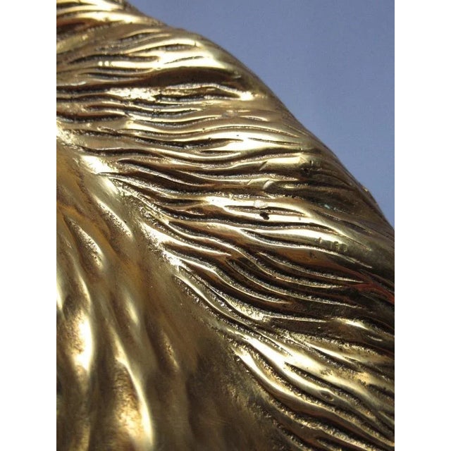 Brass Horse Sculpture with Black Marble Base, Mid-20th Century For Sale - Image 4 of 10