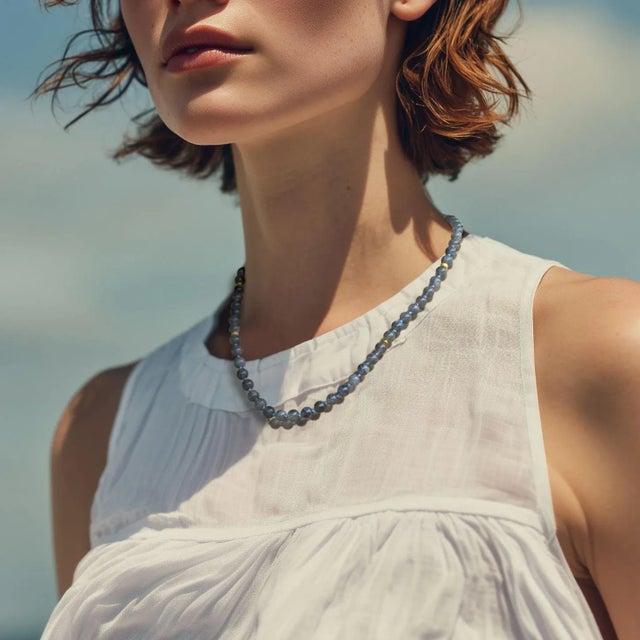 Translucent Gray Labradorite Necklace -by Bombyx House For Sale In New York - Image 6 of 9