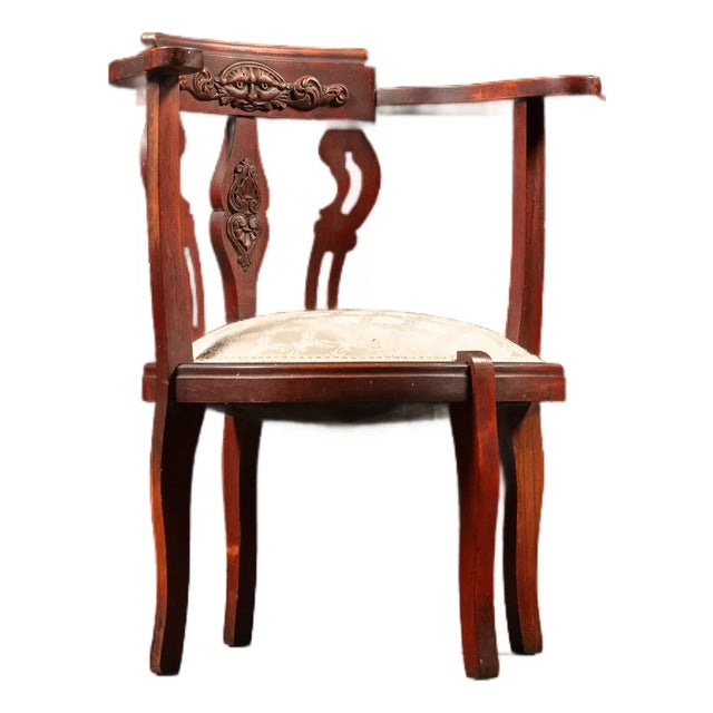 Late 19th Century Victorian Mahogany Corner Chair For Sale