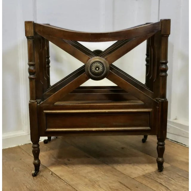 Wood Regency Style Canterbury Magazine Stand, 1890s For Sale - Image 7 of 8