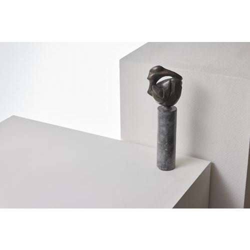 Gray Abstract Bronze Sculpture by Jean Houben, 1976 For Sale - Image 8 of 10