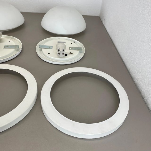 Metal and Glass Wall or Ceiling Lights from Glashütte Limburg, Germany, 1980, Set of 2 For Sale - Image 9 of 17