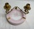 1950s Vintage Pate Sur Pate Italian Pink Porcelain Gilt Bronze Ashtray Candle Holder For Sale - Image 5 of 9