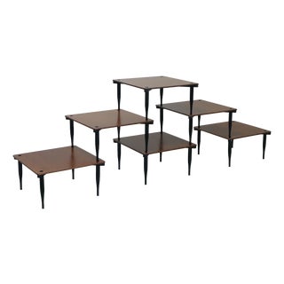Model T8 Stackable Tables by Vico Magistretti for Azucena Italia, 1954, Set of 6 For Sale
